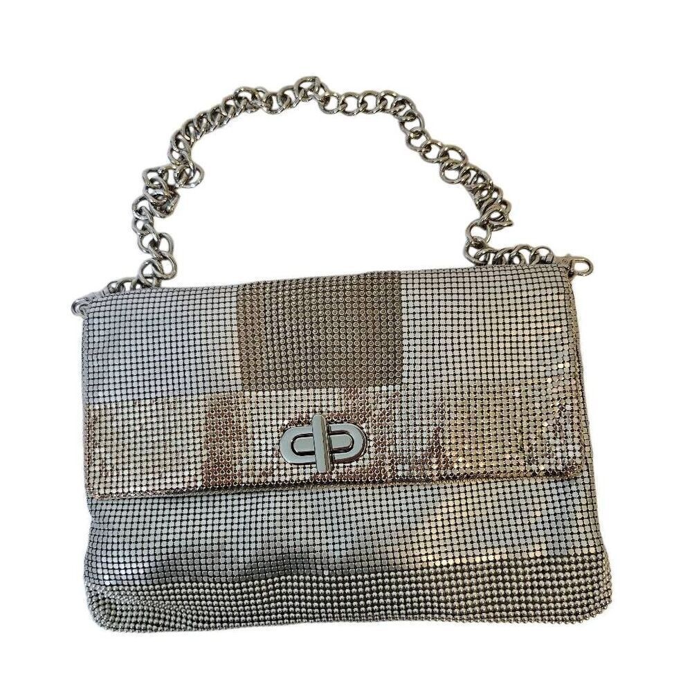Whiting & Davis vintage bag, gold & silver mesh with chain strap.